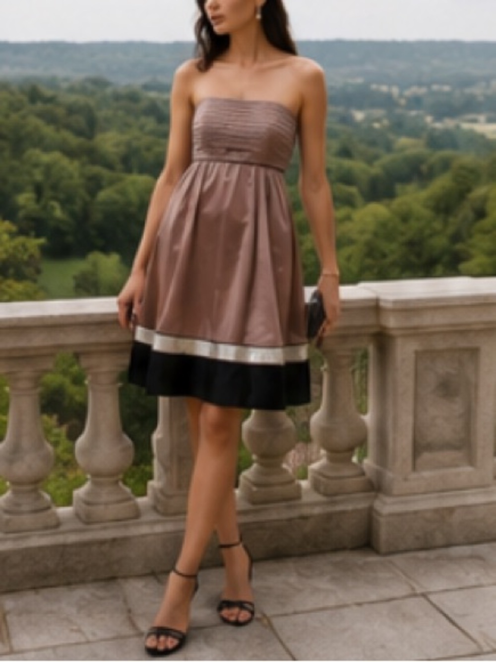 catherine MALANDRINO Empire Waist Strapless Dress